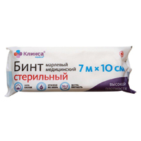 Бинт марлевый медицинский стерильный 7м х 10см фото