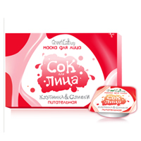 Маска "GreenLaborg" Питательная "Сок для лица" Клубника-сливки 18г фото