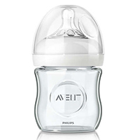 Бутылочка "Philips" AVENT Natural для кормления стеклянная 120мл (SCF671) фото