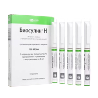 Биосулин Н суспензия для инъекций 100МЕ/мл картридж 3мл (в шприц-ручке) фото