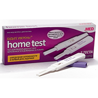 Тест для ранней диагностики беременности "Home Test" одностадийный ХГч-экспресс-ИХА в моче (тест-кассета) фото