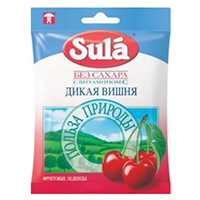 Карамель леденцовая "Sula" Дикая вишня без сахара 60г фото