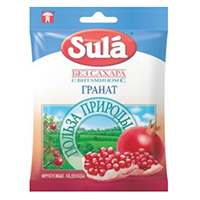 Карамель леденцовая "Sula" Гранат без сахара 60г фото