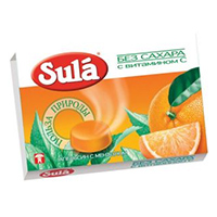 Карамель леденцовая "Sula" Апельсин и ментол без сахара 18г фото