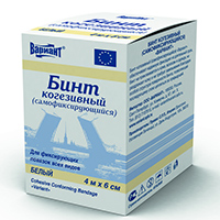 Бинт "Вариант" когезивный (самофиксирующийся) белый 4мх6см фото
