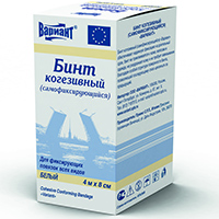 Бинт "Вариант" когезивный (самофиксирующийся) белый 4мх8см фото