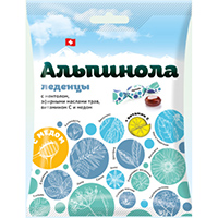 Леденцы "Альпинола" с ментолом, эфирными маслами трав, витамином С и медом 75г фото