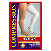 Чулок &quot;ЛПП Фарм&quot; ЧМК компрессионный до бедра (3 класс компрессии) цвет белый размер 5 фото