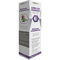 Шампунь-кондиционер "Loma Lux Psoriasis" с экстрактами цветков сафлора красильного и листьев зеленого чая 120мл фото