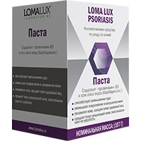 Паста &quot;Loma Lux Psoriasis&quot; с соком листьев алоэ, провитамином В5 107г фото