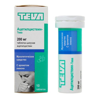 Ацетилцистеин-Тева таблетки шипучие 200мг фото