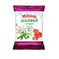 Карамель леденцовая "Виталор" "Шалфей с медом" со вкусом шалфея с витамином С 60г фото