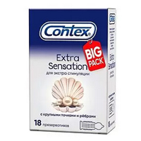 Презервативы "Contex" Extra Sensation с крупными точками и ребрами фото