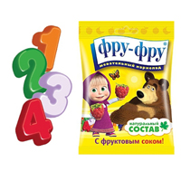 Мармелад жевательный "Фру-Фру" "Маша и Медведь" Цифры 100г фото