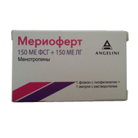 Мериоферт лиофилизат для инъекций 150МЕ ФСГ+150МЕ ЛГ фото