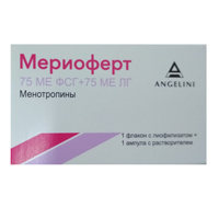 Мериоферт лиофилизат для инъекций 75МЕ ФСГ+75МЕ ЛГ фото