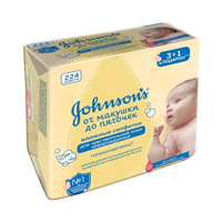 Салфетки "Джонсонс" "От макушки до пяточек" детские влажные без отдушки фото