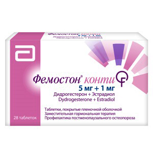 Фемостон конти таблетки 5мг+1мг фото