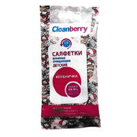Салфетки "Cleanberry" Клубничка влажные очищающие детские фото
