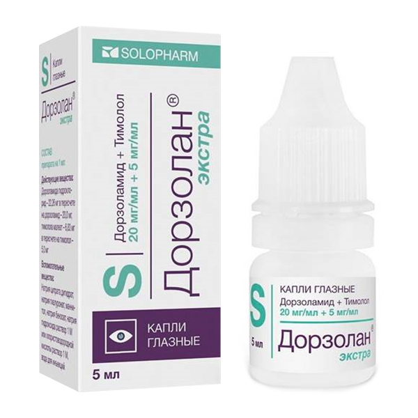 Дорзолан Экстра капли глазные 20мг/мл+5мг/мл 5мл фото