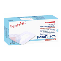 Лейкопластырь "ДокаПласт" антимикробный (с протарголом) 10х25см фото
