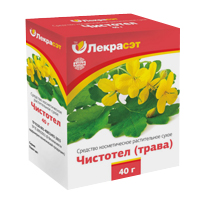 Средство косметическое "Лекра-Сэт" Чистотел трава сухое для ухода за кожей 40г фото