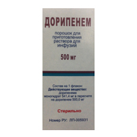 Дорипенем порошок для приготовления инъекционного раствора 500мг фото