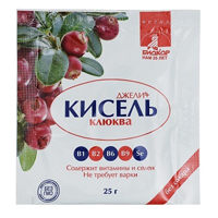 Джели+ "Кисель Клюква" гранулы 25г фото