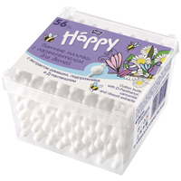 Ватные палочки "Bella" Baby Happy с экстрактом ромашки, подорожника и Д-пантенолом (с ограничителем) фото