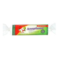 Аскорбинка с сахаром и фруктовым вкусом "Vitateka" таблетки со вкусом яблока массой 2,9г фото