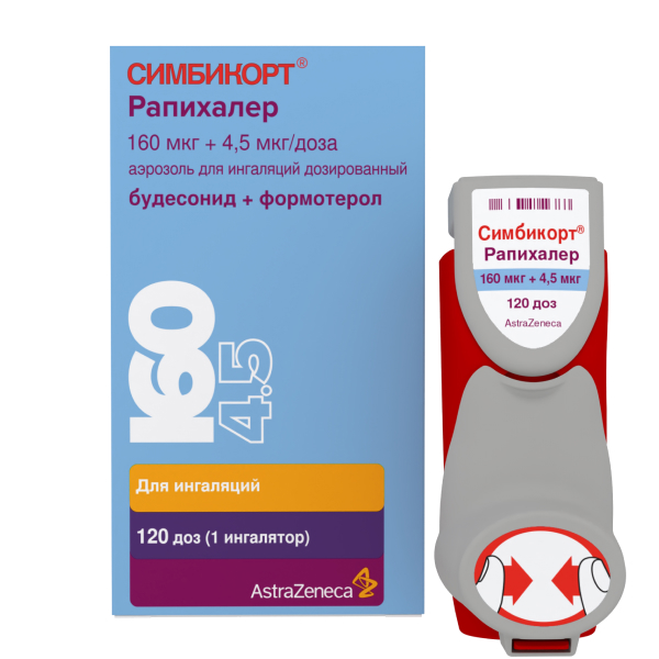 Симбикорт Рапихалер аэрозоль 160мкг+4,5мкг/доза (120 доз) фото