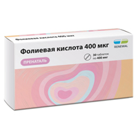 Фолиевая кислота 400мкг Пренаталь таблетки массой 100мг фото