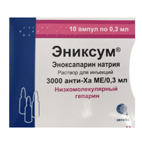 Эниксум раствор для инъекций 3000 анти-Ха МЕ/0,3мл (ампулы) фото