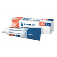 Кетопрофен-Вертекс гель 2,5% 50г фото