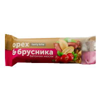Батончик мюсли "Tasty bite" орех с брусникой с витамином C 40г фото