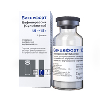 Бакцефорт порошок для приготовления инъекционного раствора 1,5г+1,5г фото