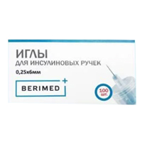 Иглы "Berimed" для инсулиновых ручек 31G (0,25х6мм) фото