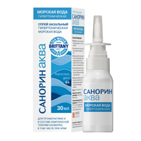 Санорин Аква Морская вода гипертоническая спрей назальный 30мл фото