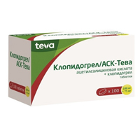 Клопидогрел/АСК-Тева таблетки 100мг+75мг фото