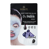 Маска "SkinLite" "Древесный уголь" черная пузырьковая 20г фото