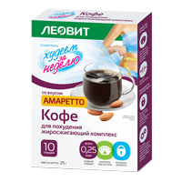 Кофе для похудения жиросжигающий комплекс со вкусом Амаретто "Худеем за неделю" СлимСтиль 2,5г фото