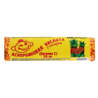 Аскорбиновая кислота с сахаром таблетки со вкусом ананаса 3г фото