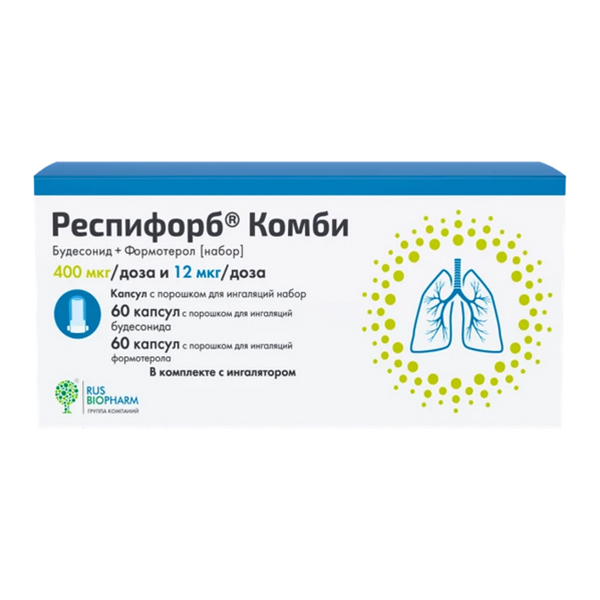 Респифорб Комби капсулы 400мкг/доза и 12мкг/доза фото