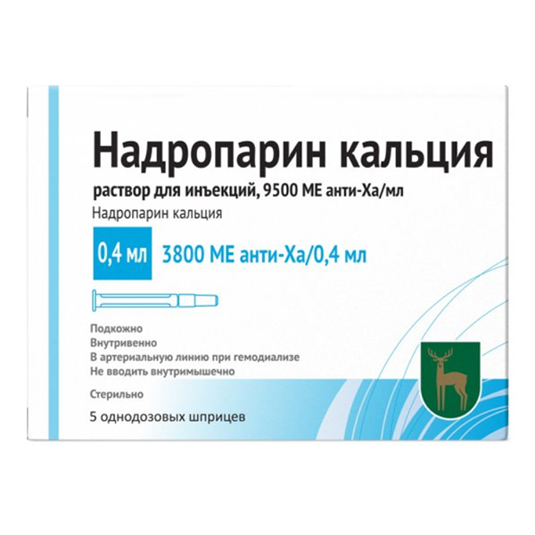 Надропарин кальция раствор для инъекций 9500 анти-Ха МЕ/мл 0.4мл фото