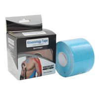 Лента эластичная "Kinesiology Tape" трикотажная самоклеящаяся (кинезио-тейп) цвет голубой 5смх5м фото