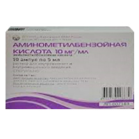 Аминометилбензойная кислота раствор для инъекций 10мг/мл 5мл фото
