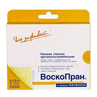 Воскопран повязка с мазью Левометил 5х7,5см фото