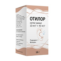 Отилор капли ушные 10мг/г+40мг/г 16г фото