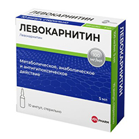 Левокарнитин раствор для инъекций 100мг/мл 5мл фото