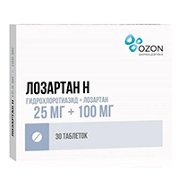 Лозартан Н таблетки 25мг+100мг фото